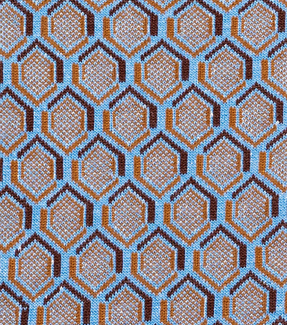 Stacy Adams Colorful Hexagons Men's Crew Dress Socks Men’s Socks - Blue Multi