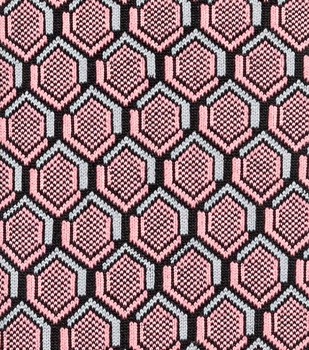 Stacy Adams Colorful Hexagons Men's Crew Dress Socks Men’s Socks - Pink Multi