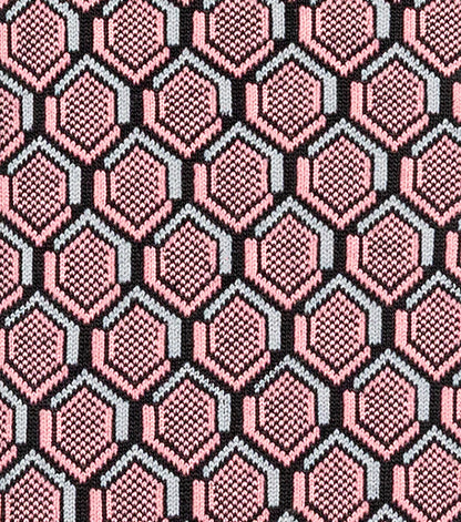 Stacy Adams Colorful Hexagons Men's Crew Dress Socks Men’s Socks - Pink Multi