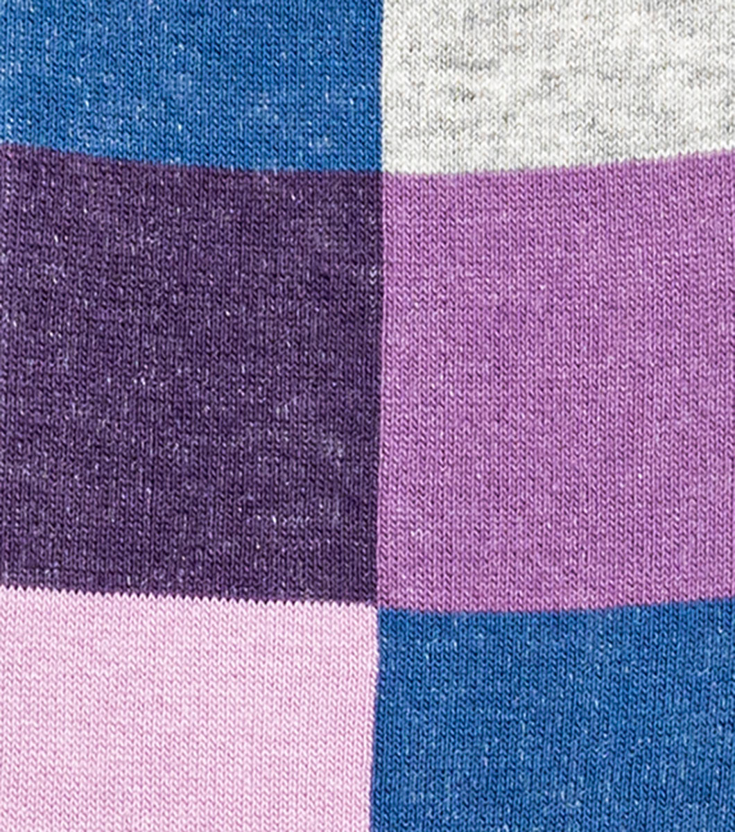 Stacy Adams Oversized Checks Men's Crew Dress Socks Men’s Socks - Purple Multi