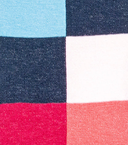 Stacy Adams Oversized Checks Men's Crew Dress Socks Men’s Socks - Pink Multi