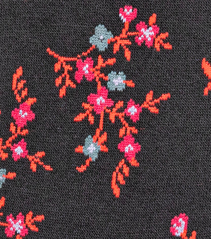 Stacy Adams Flowering Vine Men's Crew Dress Socks Men’s Socks - Black and Red