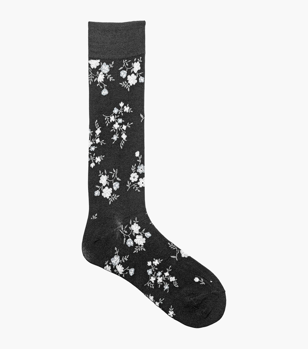 Stacy Adams Flowering Vine Men's Crew Dress Socks Men’s Socks - Black