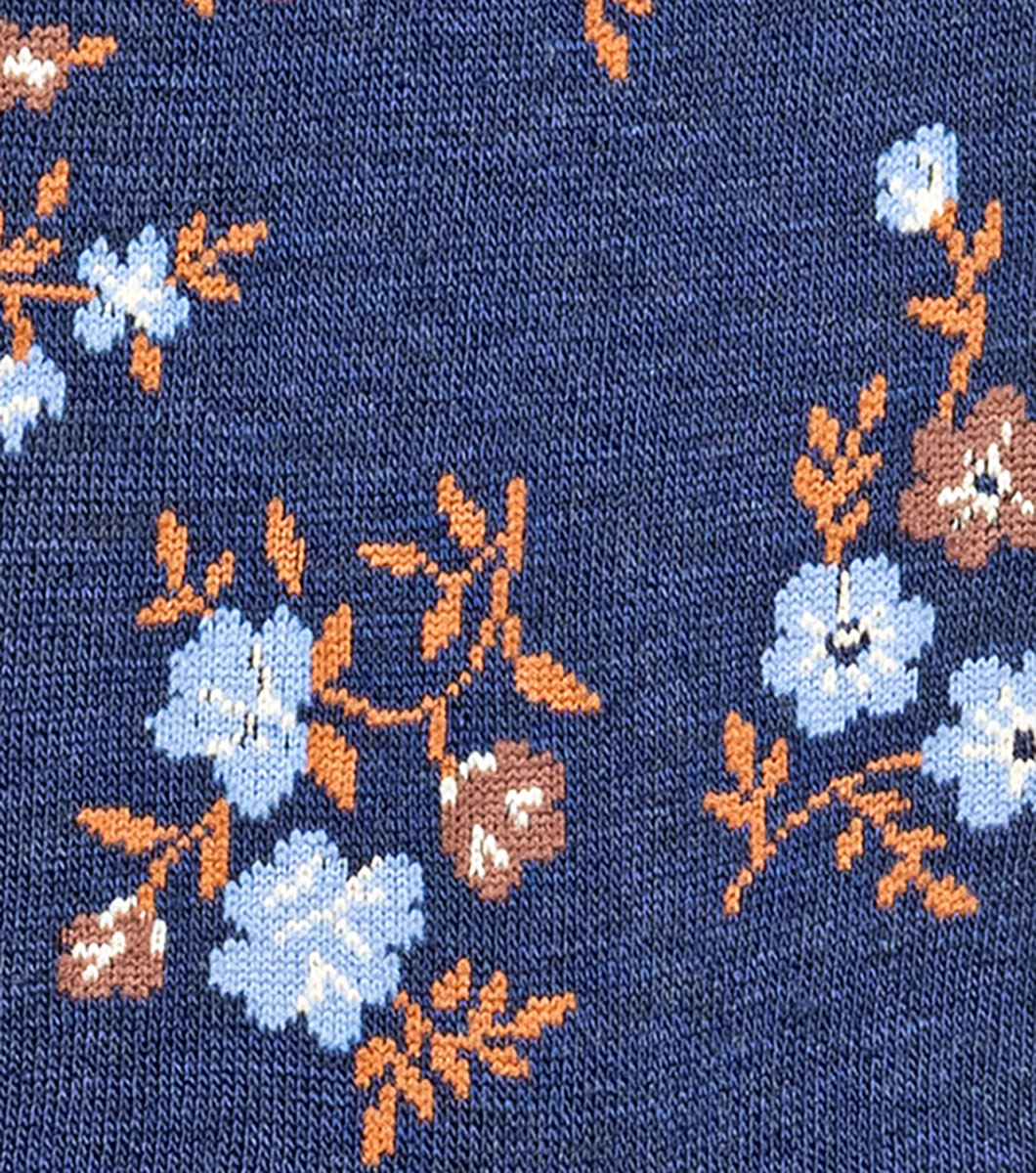 Stacy Adams Flowering Vine Men's Crew Dress Socks Men’s Socks - Brown and Navy