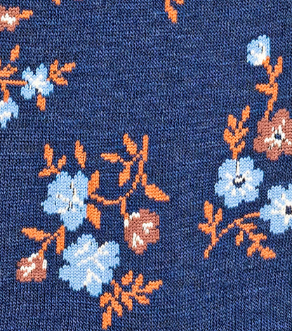 Stacy Adams Flowering Vine Men's Crew Dress Socks Men’s Socks - Brown and Navy