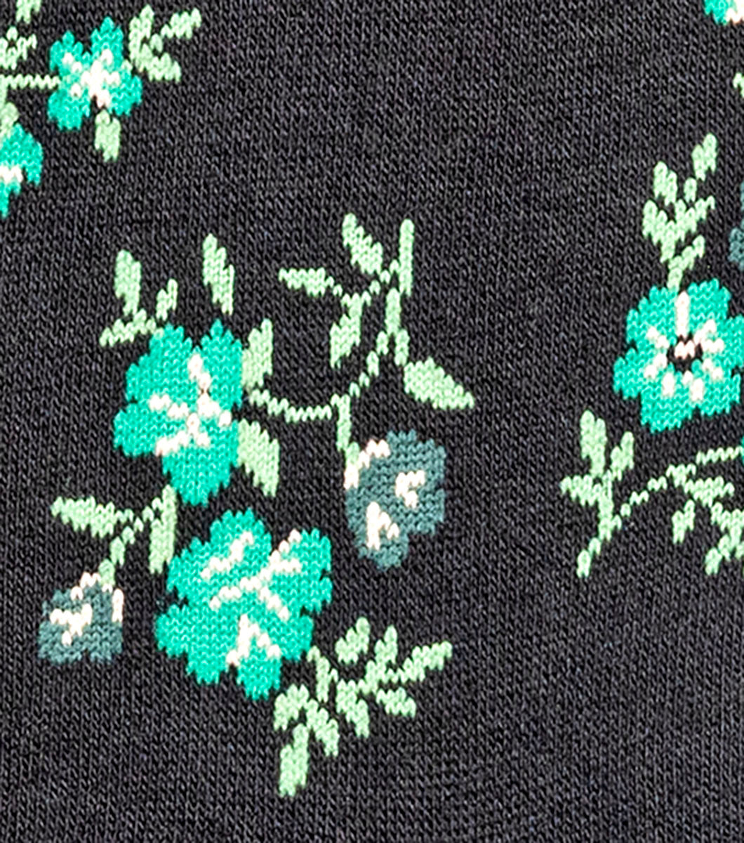 Stacy Adams Flowering Vine Men's Crew Dress Socks Men’s Socks - Black/Lime Green