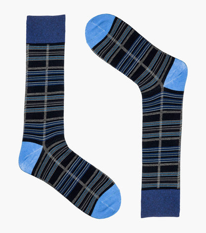 Stacy Adams Fun Stripes Men's Crew Dress Socks Men’s Socks - Navy