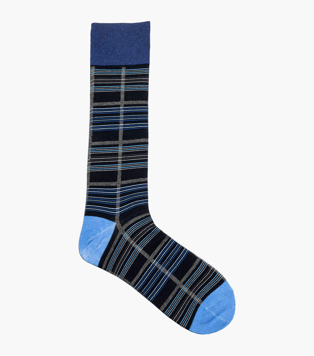 Stacy Adams Fun Stripes Men's Crew Dress Socks Men’s Socks - Navy