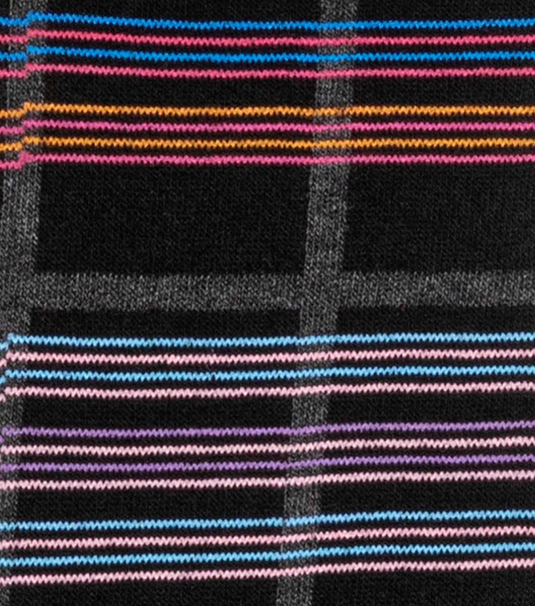 Stacy Adams Fun Stripes Men's Crew Dress Socks Men’s Socks - Black/Blue