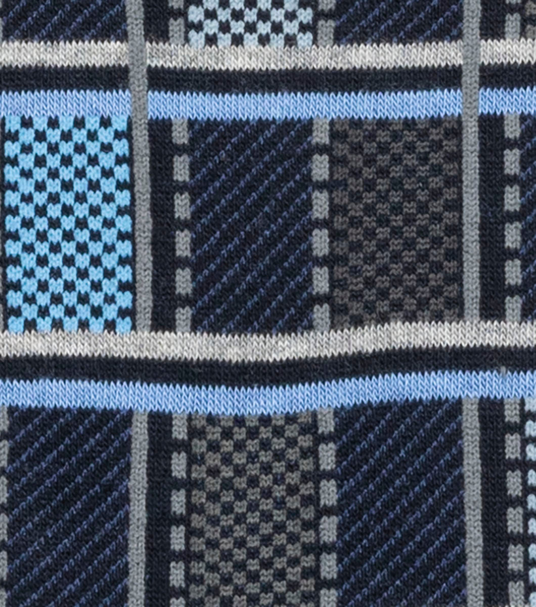 Stacy Adams Colorful Checks Men's Crew Dress Socks Men’s Socks - Blue