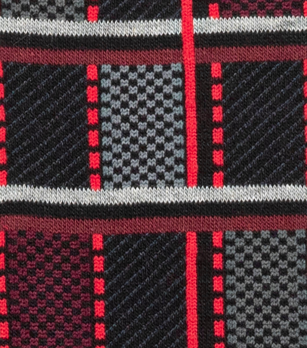 Stacy Adams Colorful Checks Men's Crew Dress Socks Men’s Socks - Red