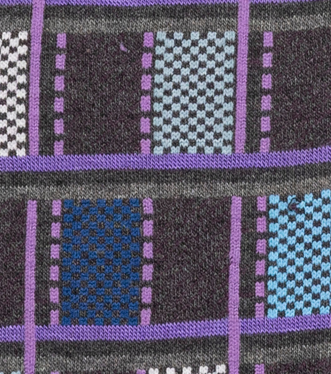Stacy Adams Colorful Checks Men's Crew Dress Socks Men’s Socks - Purple