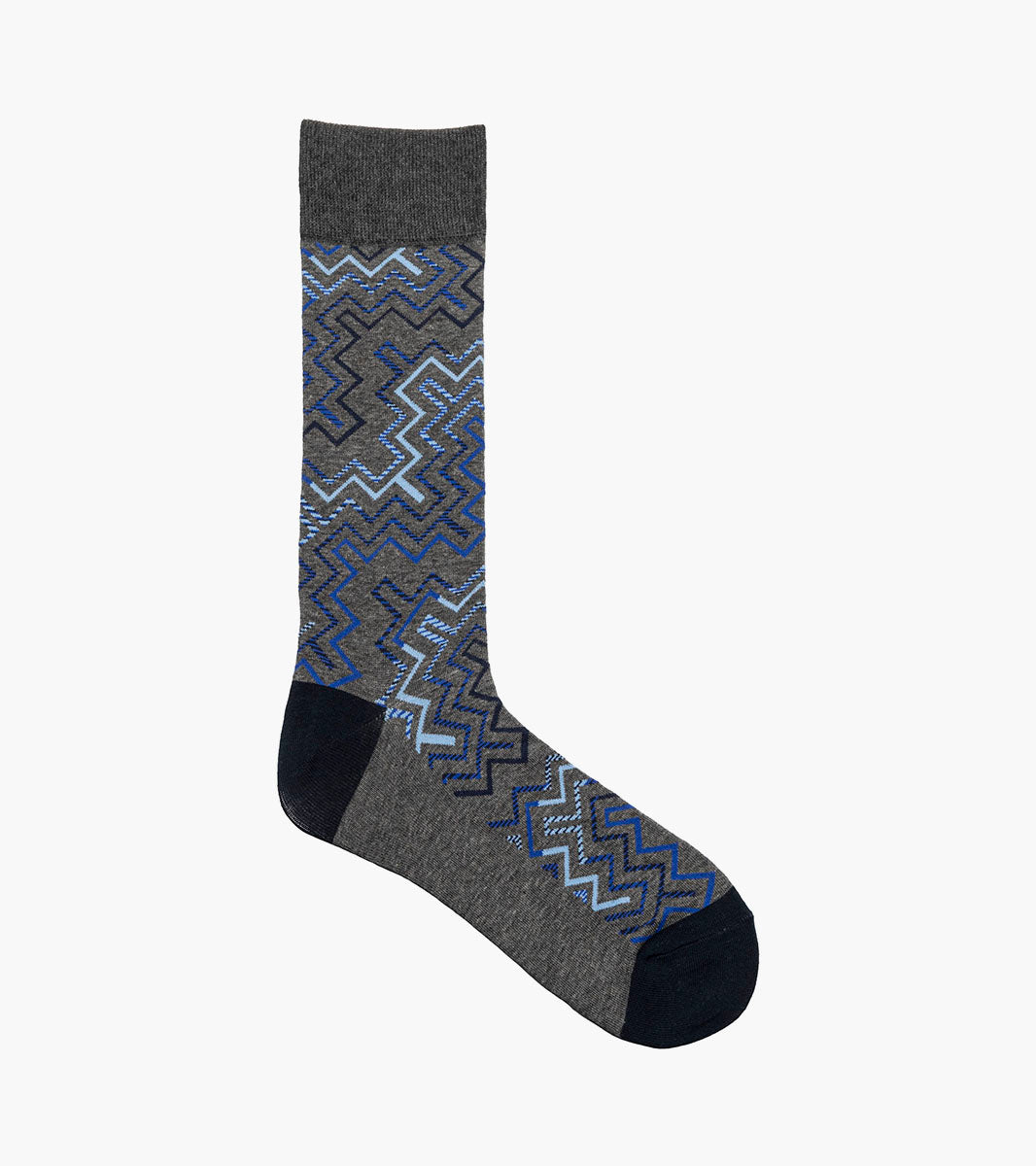 Stacy Adams Cool Lines Men's Crew Dress Socks Men’s Socks - Gray Multi