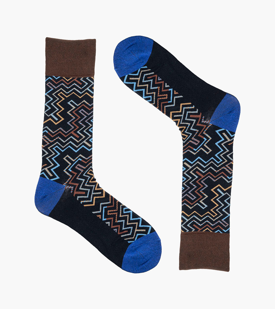 Stacy Adams Cool Lines Men's Crew Dress Socks Men’s Socks - Navy Multi