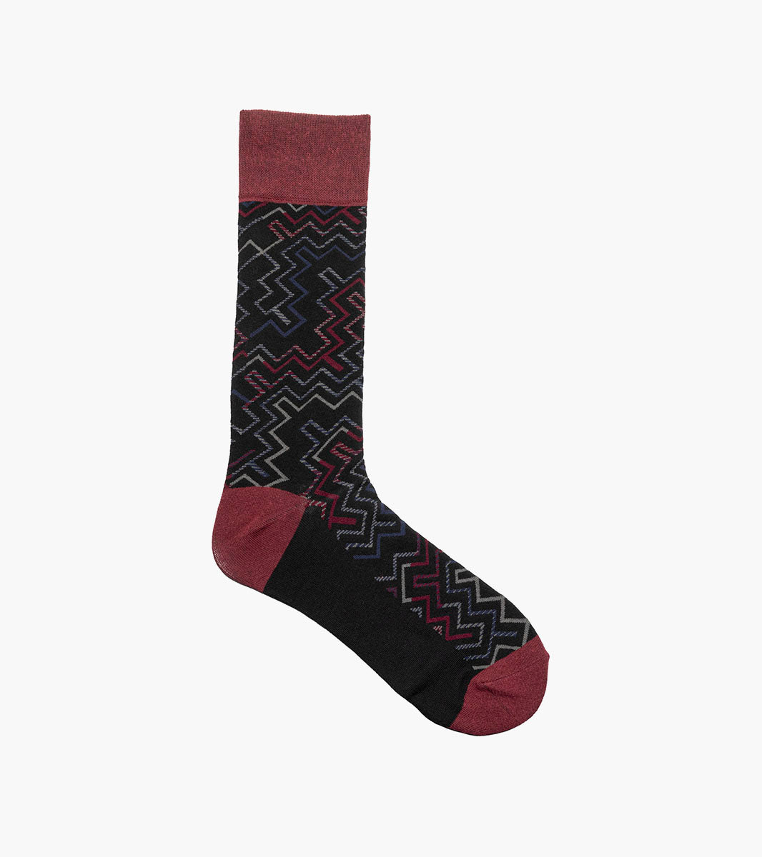Stacy Adams Cool Lines Men's Crew Dress Socks Men’s Socks - Red Multi