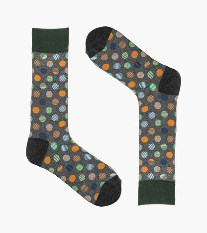 Stacy Adams Dots Men's Crew Dress Socks Men’s Socks - Gray Multi