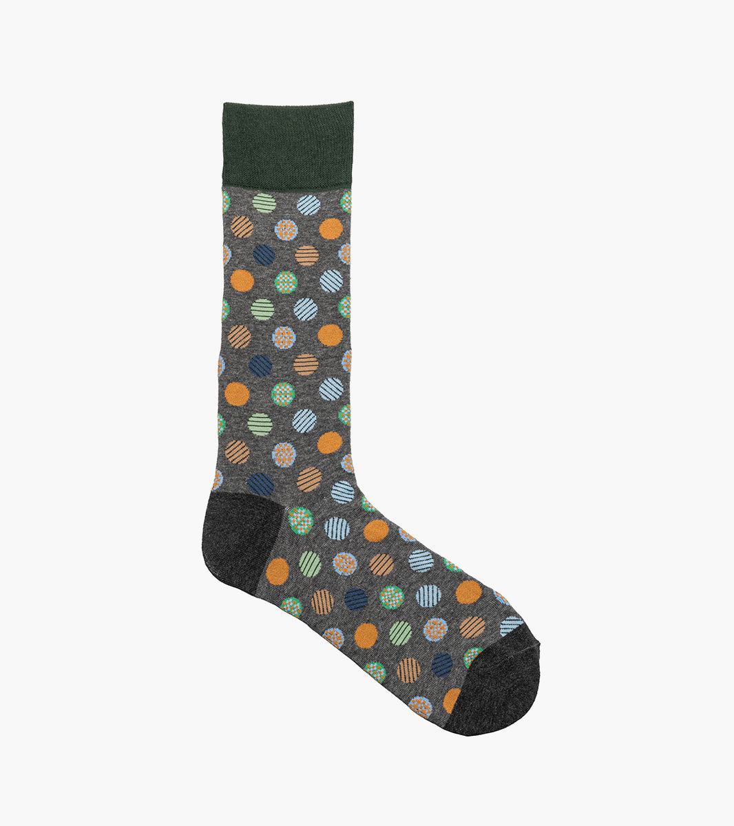 Stacy Adams Dots Men's Crew Dress Socks Men’s Socks - Gray Multi