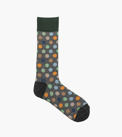 Stacy Adams Dots Men's Crew Dress Socks Men’s Socks - Gray Multi