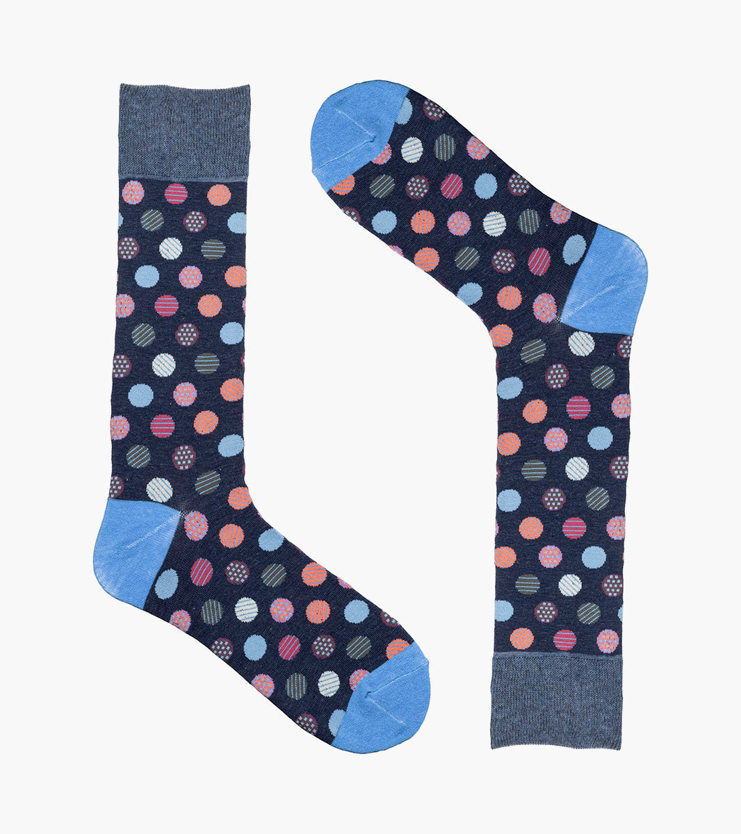 Stacy Adams Dots Men's Crew Dress Socks Men’s Socks - Light Blue