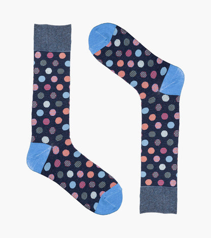Stacy Adams Dots Men's Crew Dress Socks Men’s Socks - Light Blue