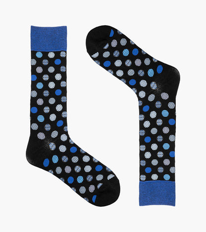 Stacy Adams Dots Men's Crew Dress Socks Men’s Socks - Blue Multi