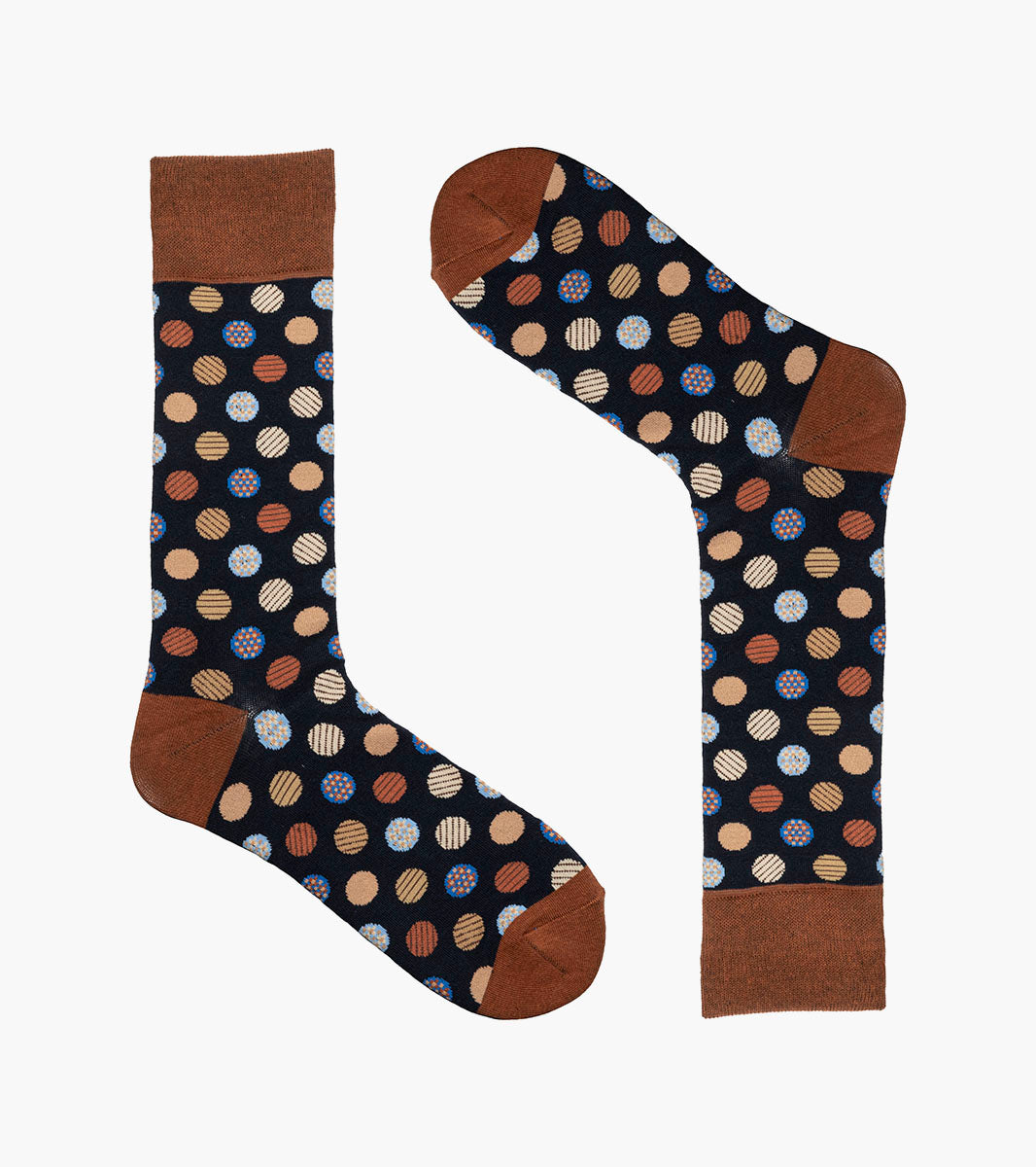 Stacy Adams Dots Men's Crew Dress Socks Men’s Socks - Navy Multi