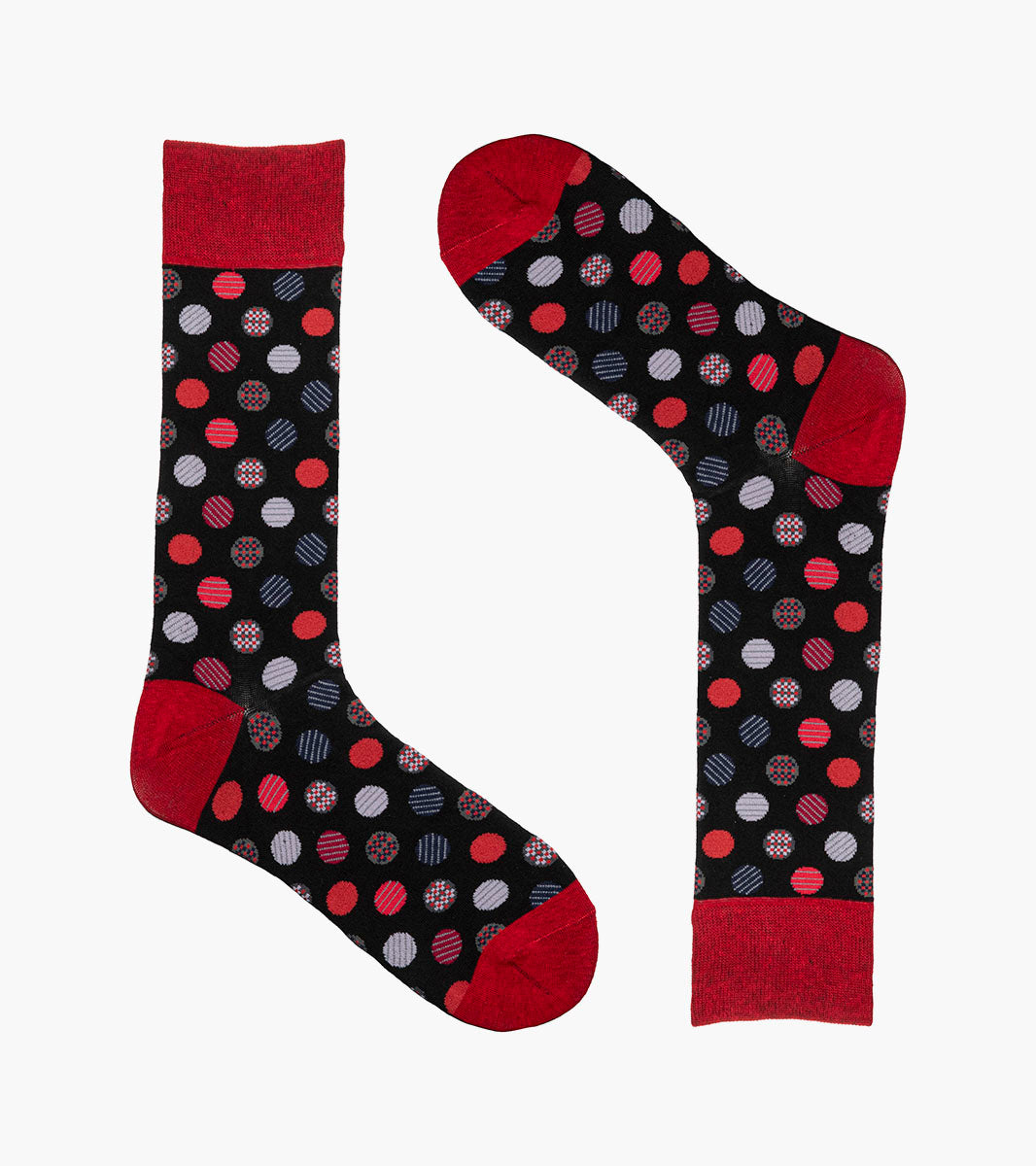 Stacy Adams Dots Men's Crew Dress Socks Men’s Socks - Red Multi
