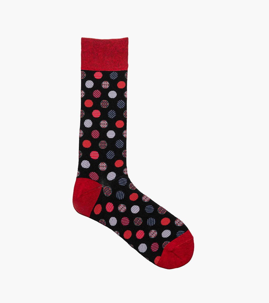 Stacy Adams Dots Men's Crew Dress Socks Men’s Socks - Red Multi