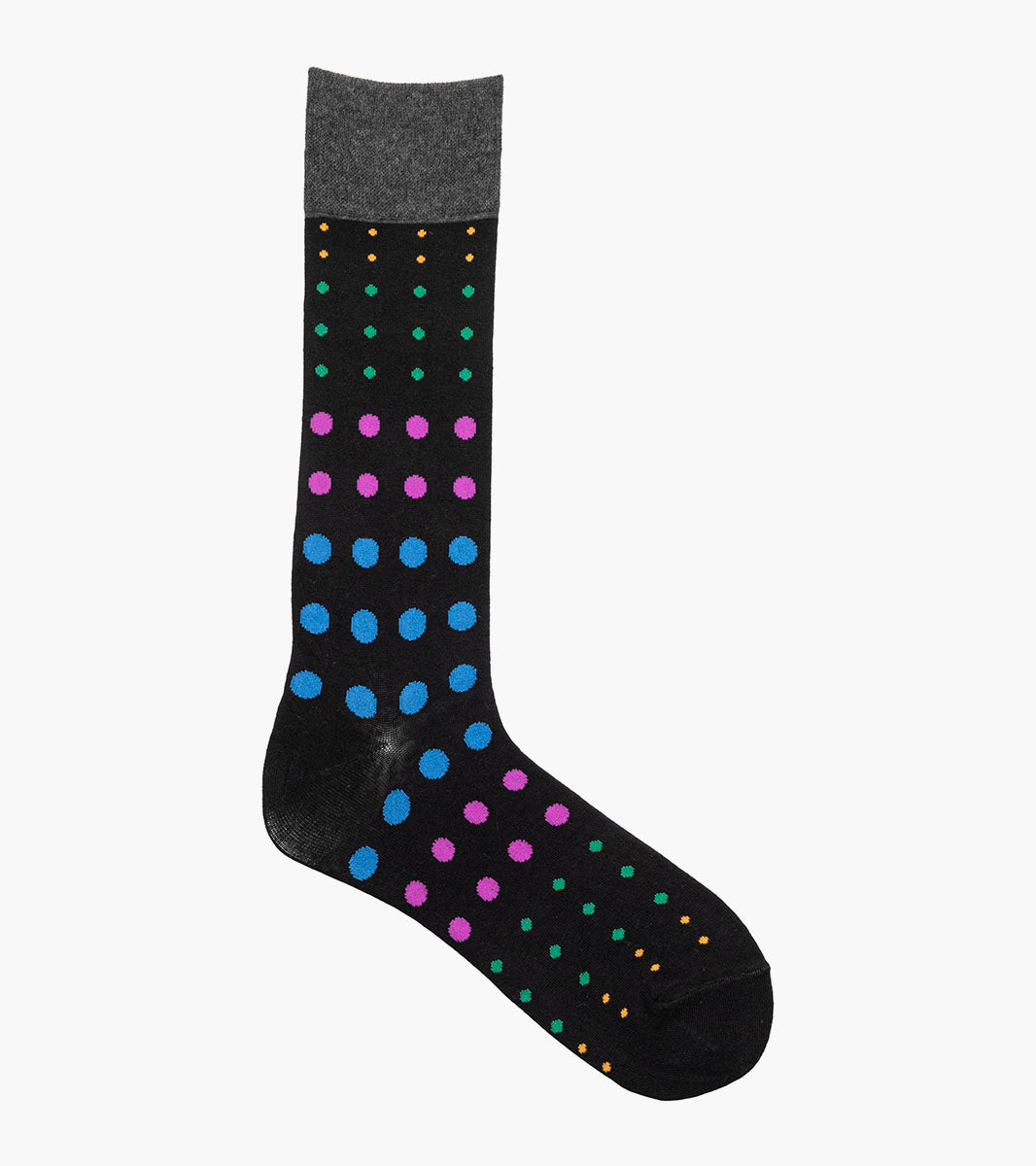 Stacy Adams Multi-Size Dots Men's Crew Dress Socks Men’s Socks - Dk Gray Multi
