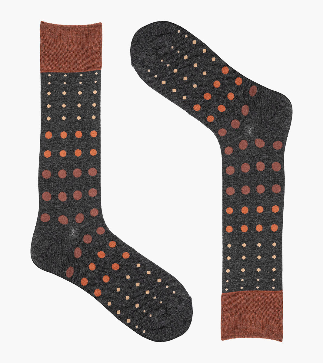 Stacy Adams Multi-Size Dots Men's Crew Dress Socks Men’s Socks - Gray Multi