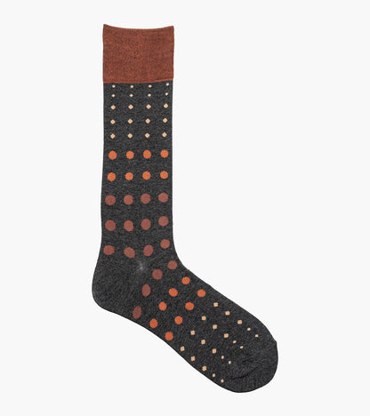 Stacy Adams Multi-Size Dots Men's Crew Dress Socks Men’s Socks - Gray Multi