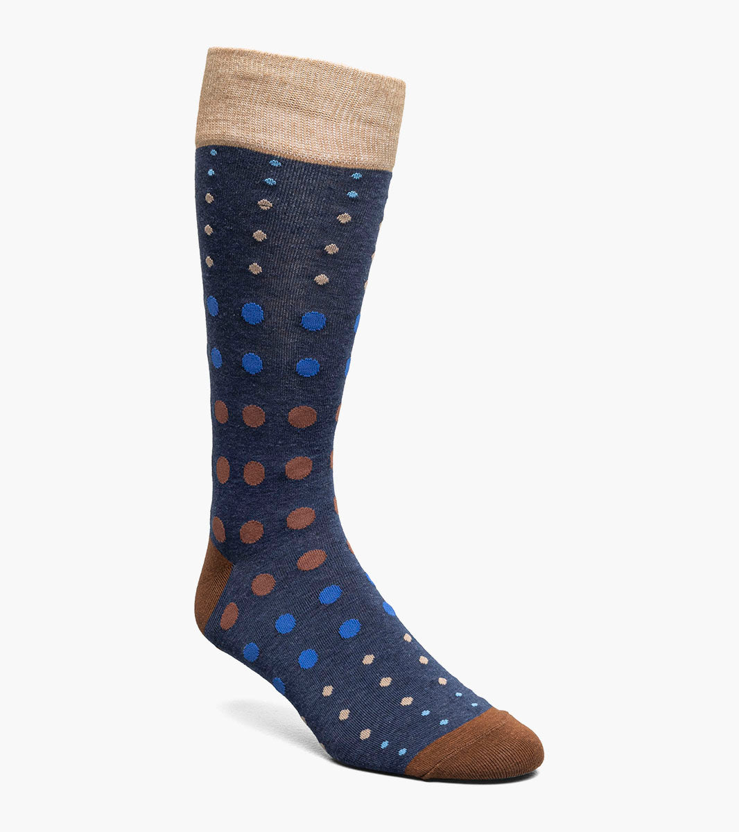 Stacy Adams Multi-Size Dots Men's Crew Dress Socks Men’s Socks - Blue Multi