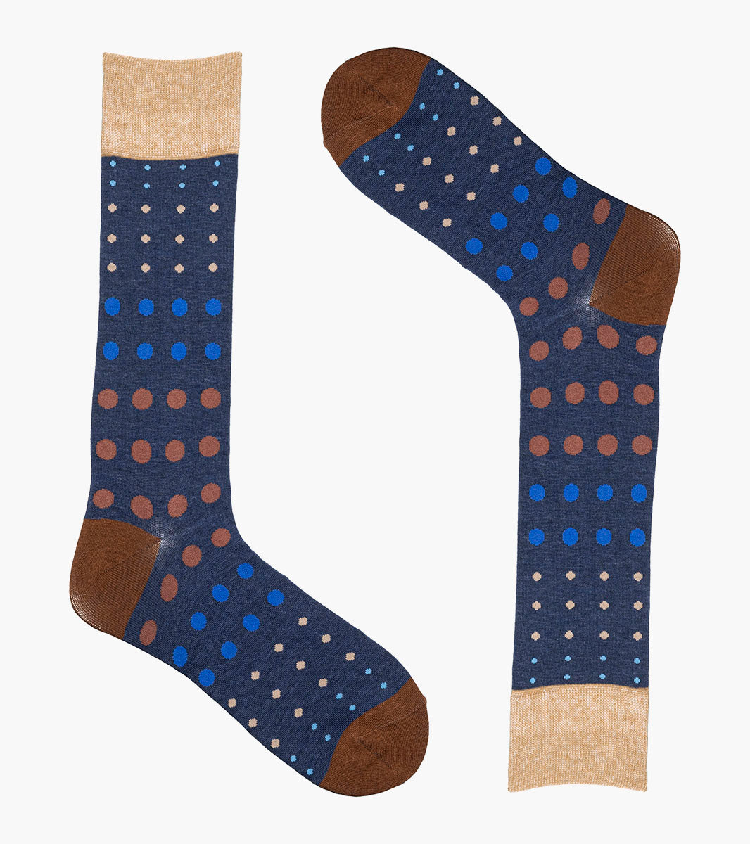 Stacy Adams Multi-Size Dots Men's Crew Dress Socks Men’s Socks - Blue Multi