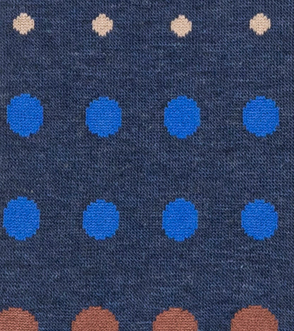 Stacy Adams Multi-Size Dots Men's Crew Dress Socks Men’s Socks - Blue Multi