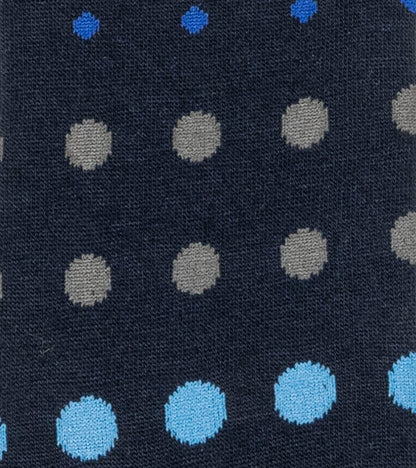 Stacy Adams Multi-Size Dots Men's Crew Dress Socks Men’s Socks - Navy Multi