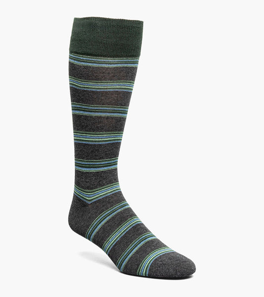 Stacy Adams Mini Stripe Men's Crew Dress Socks Men’s Socks - Gray Multi