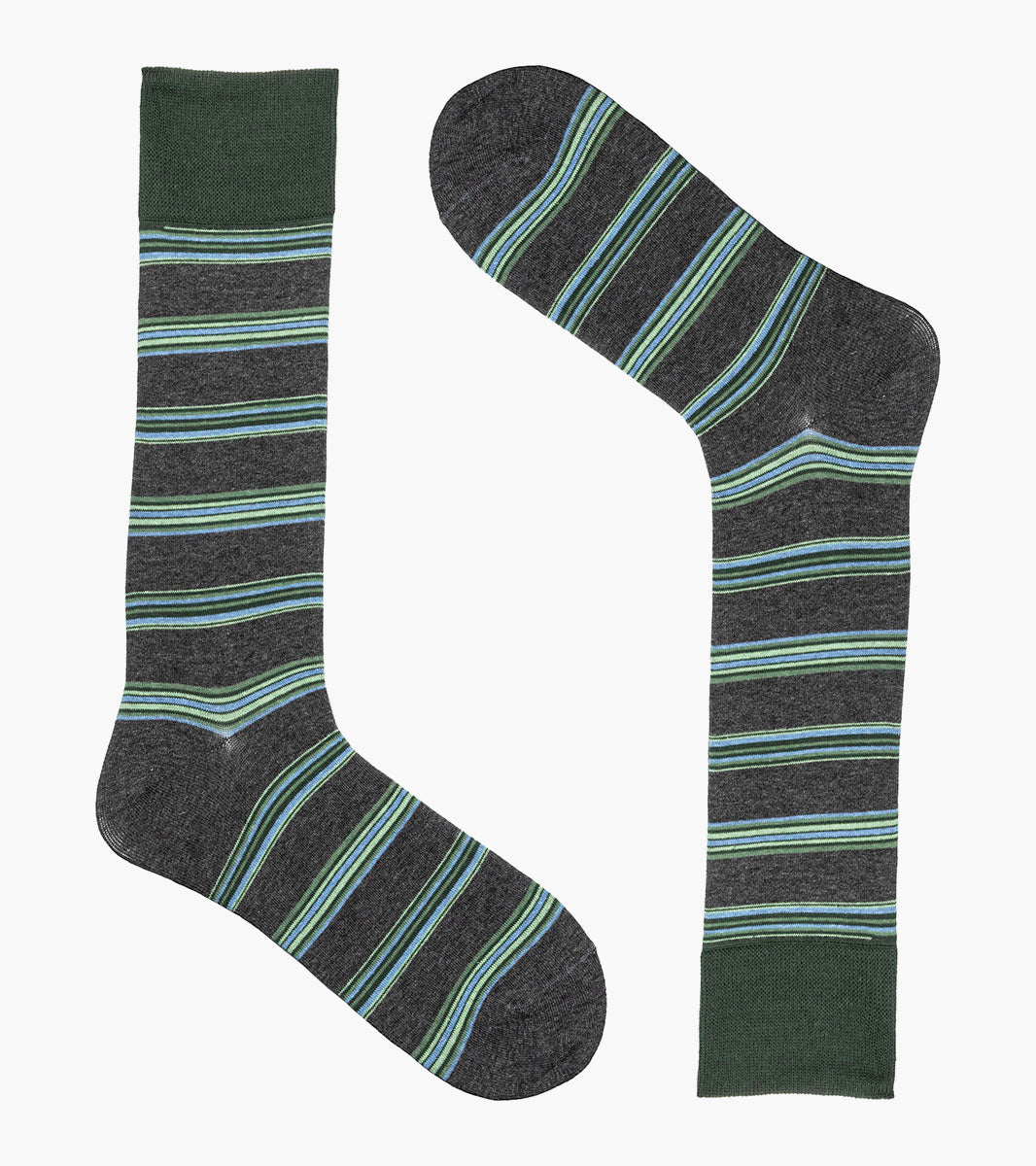 Stacy Adams Mini Stripe Men's Crew Dress Socks Men’s Socks - Gray Multi