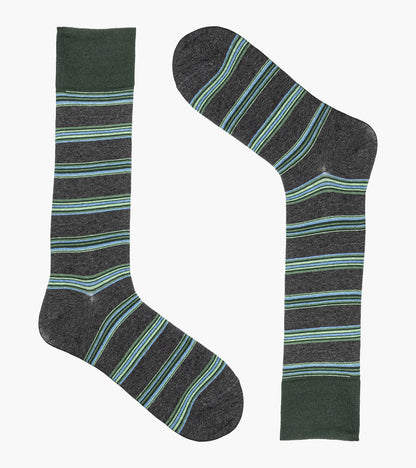 Stacy Adams Mini Stripe Men's Crew Dress Socks Men’s Socks - Gray Multi