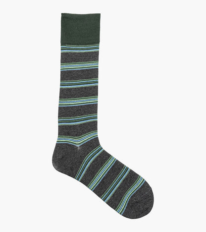 Stacy Adams Mini Stripe Men's Crew Dress Socks Men’s Socks - Gray Multi