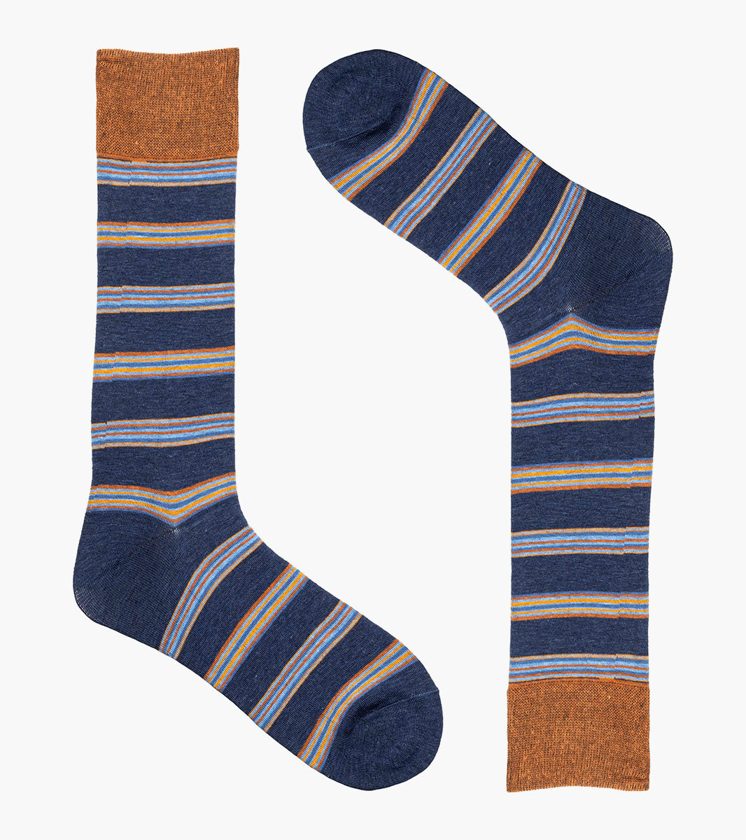 Stacy Adams Mini Stripe Men's Crew Dress Socks Men’s Socks - Blue Multi
