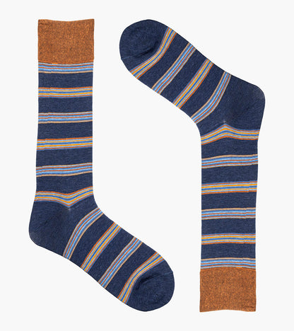 Stacy Adams Mini Stripe Men's Crew Dress Socks Men’s Socks - Blue Multi