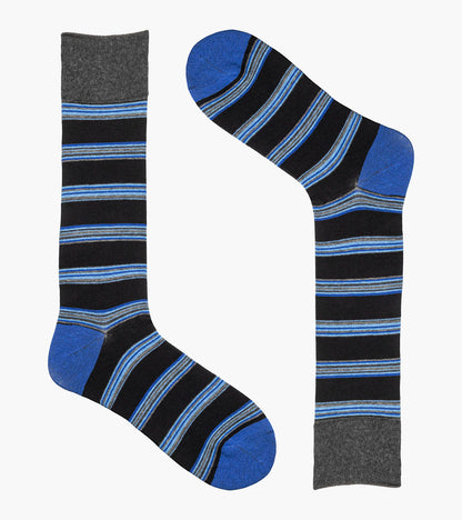 Stacy Adams Mini Stripe Men's Crew Dress Socks Men’s Socks - Dark Blue Multi