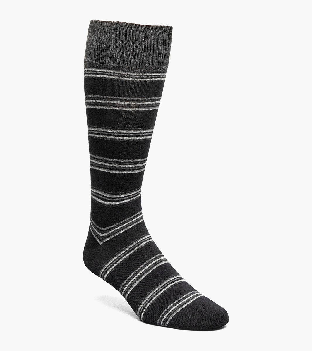 Stacy Adams Mini Stripe Men's Crew Dress Socks Men’s Socks - Black Multi