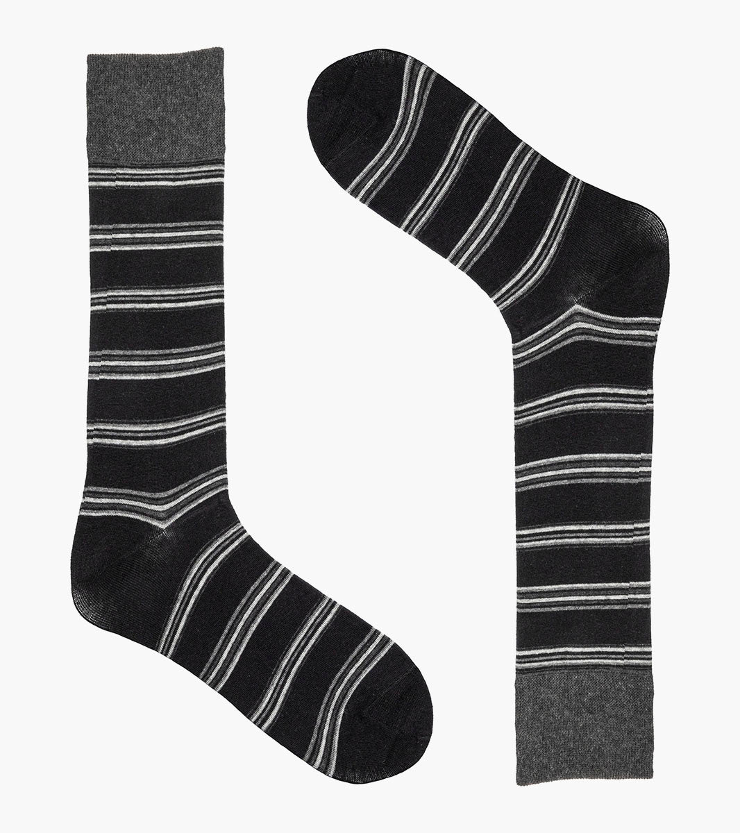 Stacy Adams Mini Stripe Men's Crew Dress Socks Men’s Socks - Black Multi