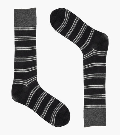 Stacy Adams Mini Stripe Men's Crew Dress Socks Men’s Socks - Black Multi