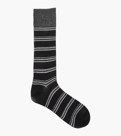 Stacy Adams Mini Stripe Men's Crew Dress Socks Men’s Socks - Black Multi