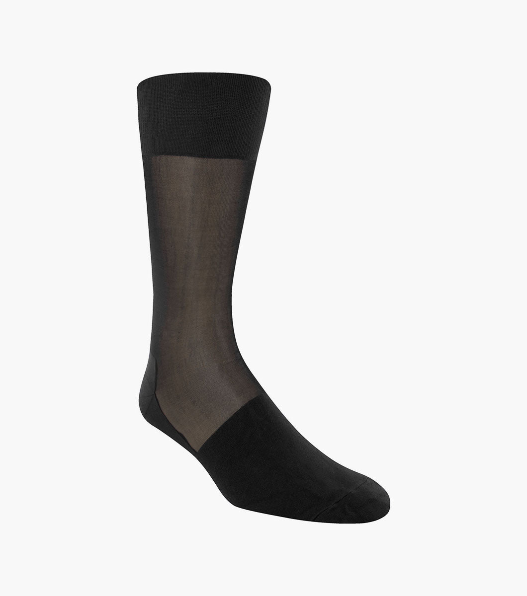 Stacy Adams Silky Sheer Men's Crew Dress Socks Men’s Socks - Black