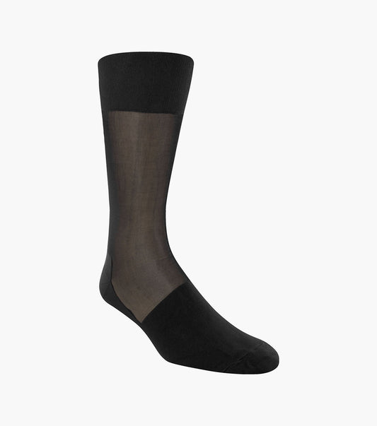 Stacy Adams Silky Sheer Men's Crew Dress Socks Men’s Socks - Black