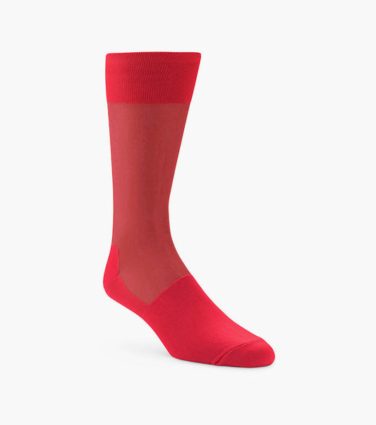 Stacy Adams Silky Sheer Men's Crew Dress Socks Men’s Socks - Red
