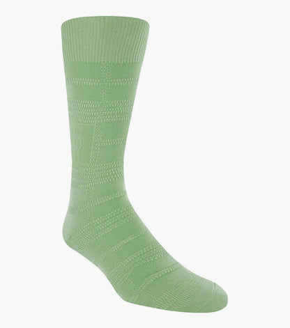 Stacy Adams Tonal Plaid Men's Crew Dress Socks Men’s Socks - Celery
